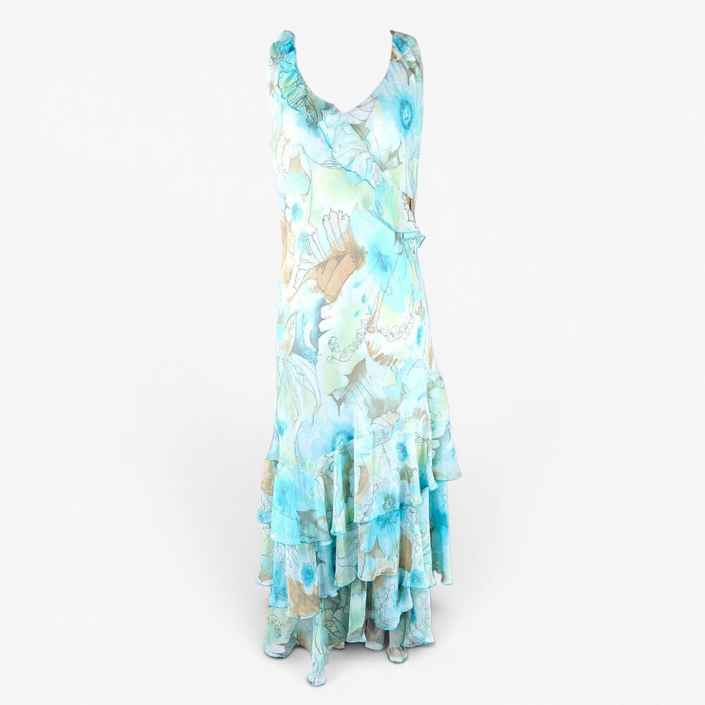 Y2k Euro Maxi Dress Fairycore Floral Cottagecore - Large - Picture 4 of 7